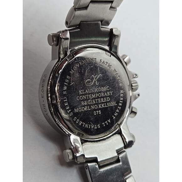 Klaus Kobec Contemporary Swiss Quartz Chronograph Stainless Watch New Battery - Picture 12 of 12